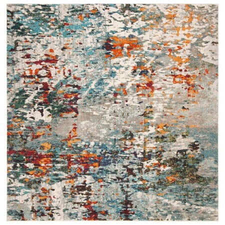 Safavieh 3 x 3 ft. Madison 400 Power Loomed Square Area Rug Grey & Blue MAD471F-3SQ